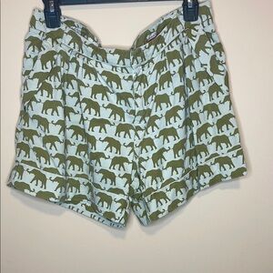 Elephant Print Green Women's Shorts